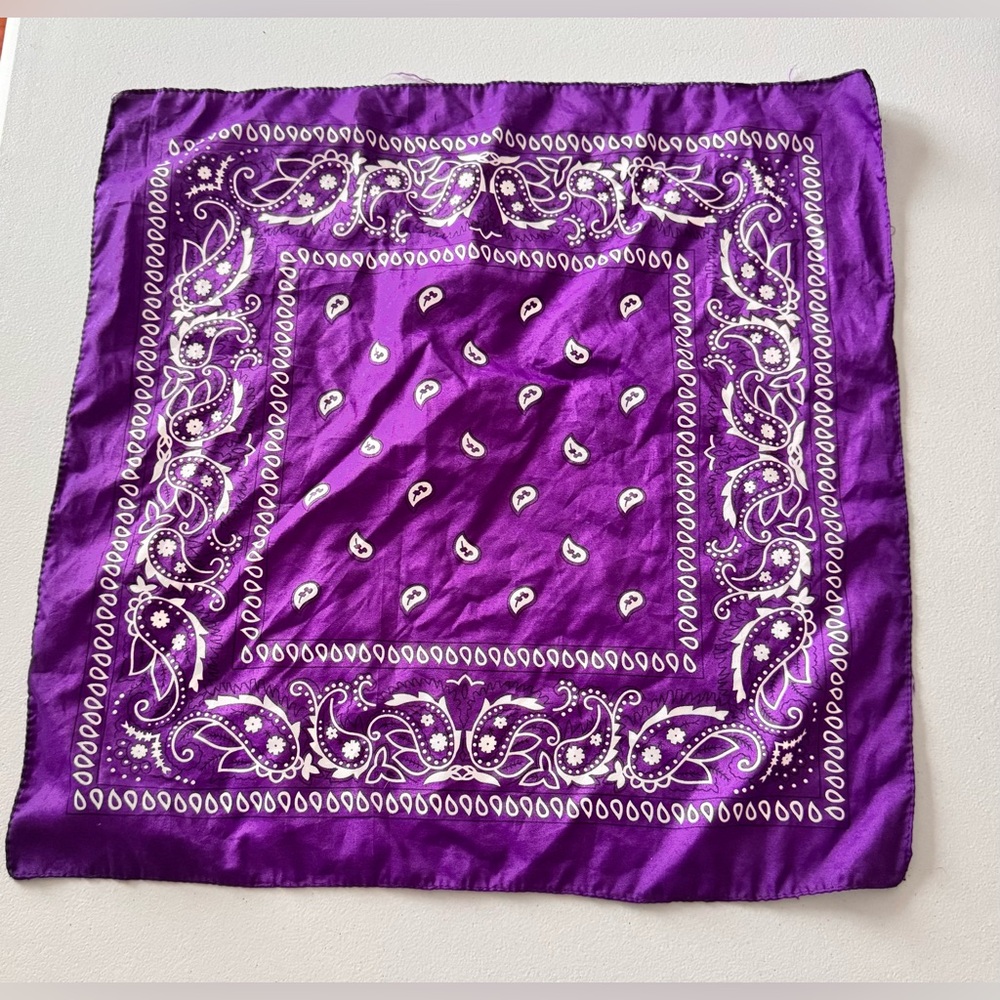 Purple Paisley Bandana Scarf